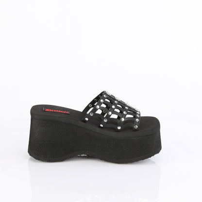 DemoniaCult  Sandals FUNN-13 Blk Vegan Leather