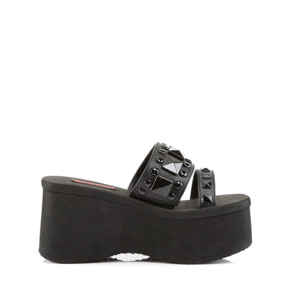 DemoniaCult Sandali femminili FUNN-18 pelle vegana BLK