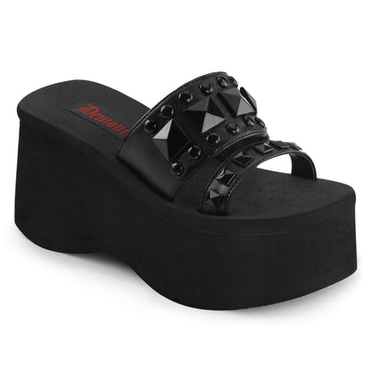 DemoniaCult Sandali femminili FUNN-18 pelle vegana BLK