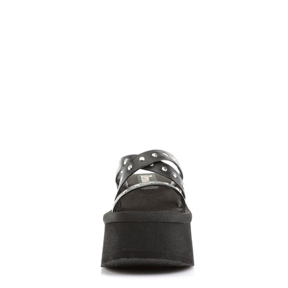DemoniaCult Sandali femminili FUNN-19 pelle vegana BLK