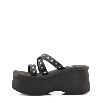 DemoniaCult Sandali femminili FUNN-19 pelle vegana BLK