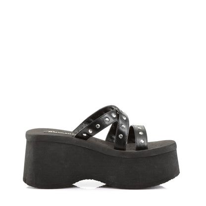 DemoniaCult Sandali femminili FUNN-19 pelle vegana BLK