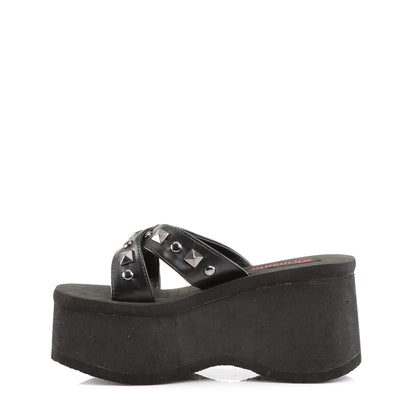 DemoniaCult Sandali femminili FUNN-29 pelle vegana BLK