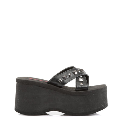 DemoniaCult Sandali femminili FUNN-29 pelle vegana BLK