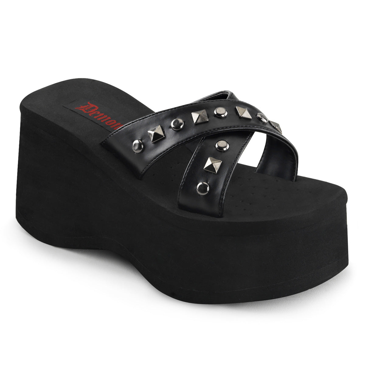 DemoniaCult Sandali femminili FUNN-29 pelle vegana BLK