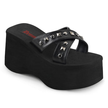 DemoniaCult Sandali femminili FUNN-29 pelle vegana BLK