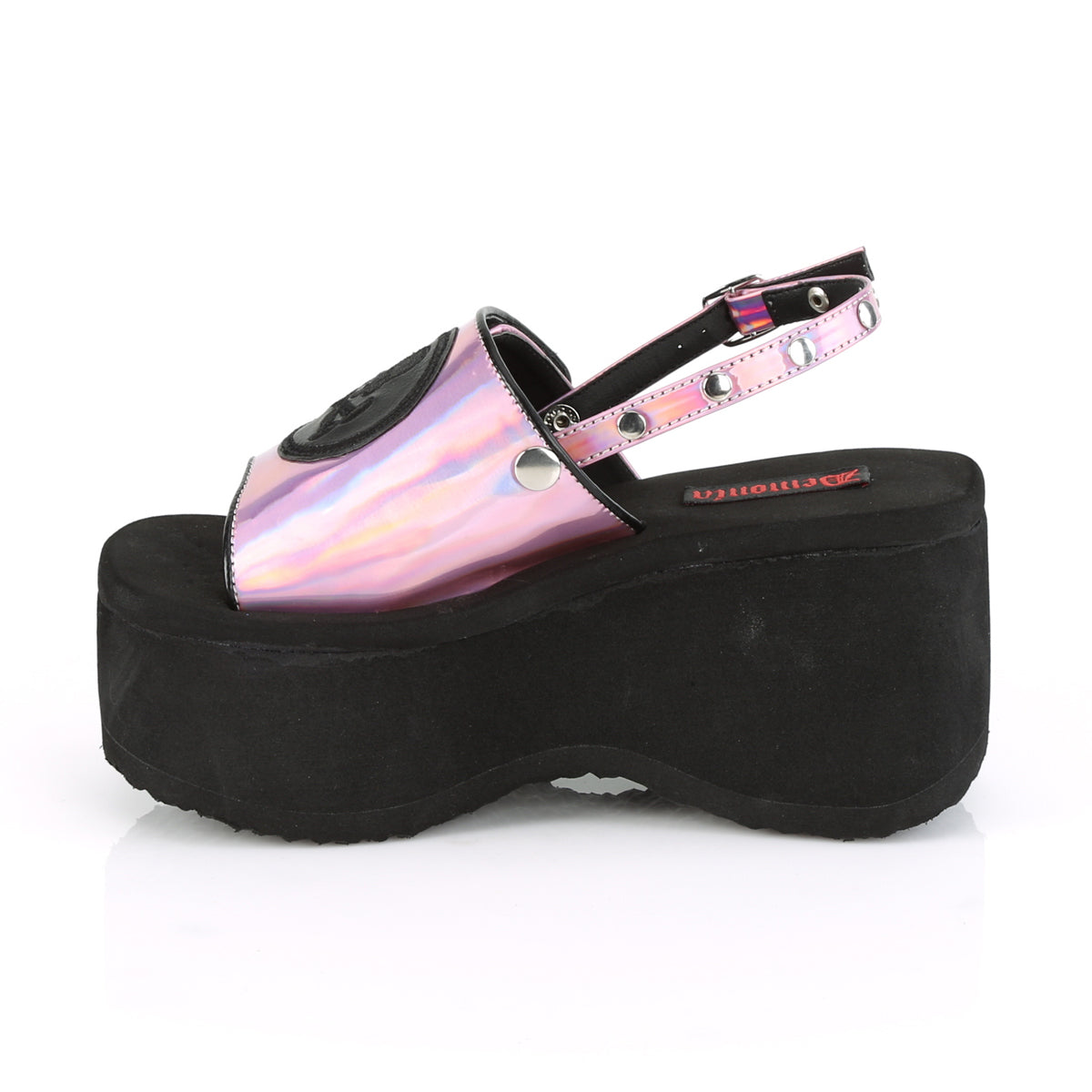 DemoniaCult Sandali femminili FUNN-32 ologramma rosa