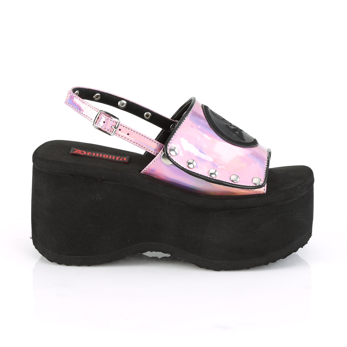 DemoniaCult Sandali femminili FUNN-32 ologramma rosa