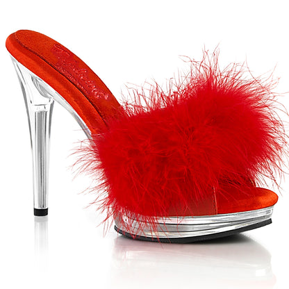 Fabulicious  Sandals GLORY-501F-8 Red Faux Leather-Fur/Clr