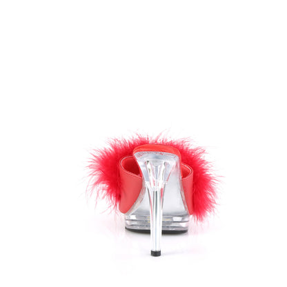 Fabulicious  Sandals GLORY-501F-8 Red Faux Leather-Fur/Clr