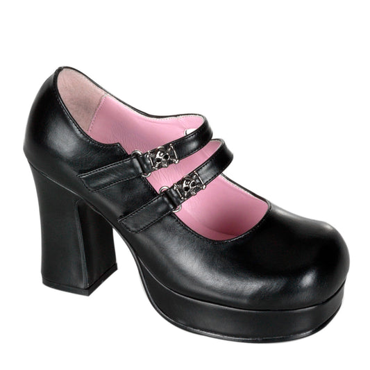 DemoniaCult Pompe da donna GOTHIKA-09 pelle vegana BLK