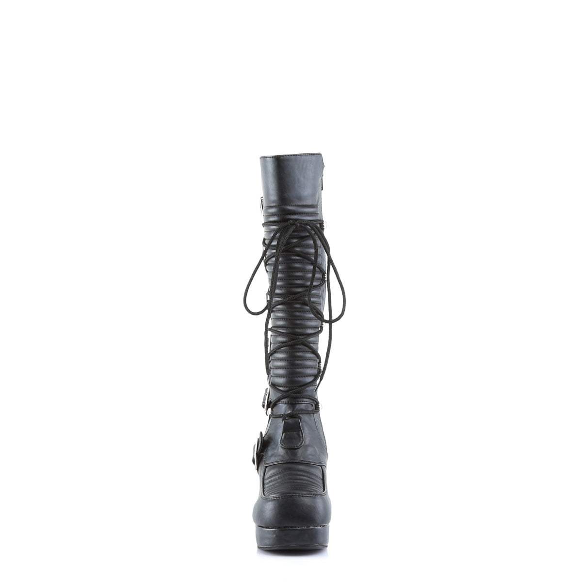 DemoniaCult Stivali da donna GOTHIKA-200 pelle vegana BLK
