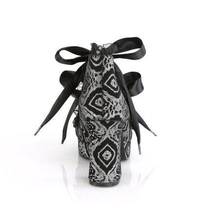 DemoniaCult  Pumps GOTHIKA-53 Blk-Silver Faux Nubuck Leather