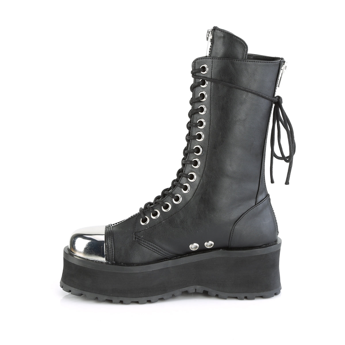 DemoniaCult Stivali da uomo GRAVEDIGGER-14 pelle vegana BLK