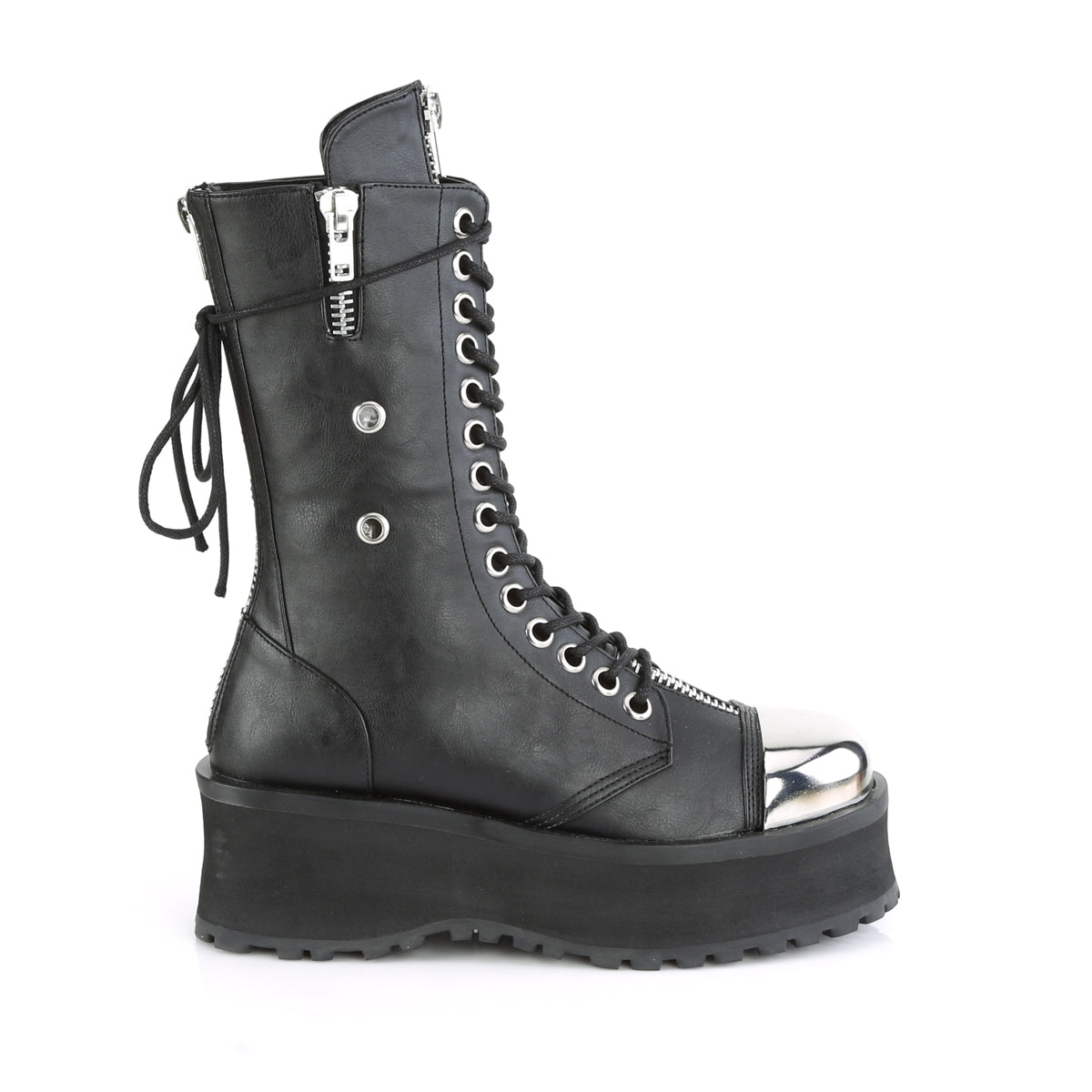 DemoniaCult Stivali da uomo GRAVEDIGGER-14 pelle vegana BLK
