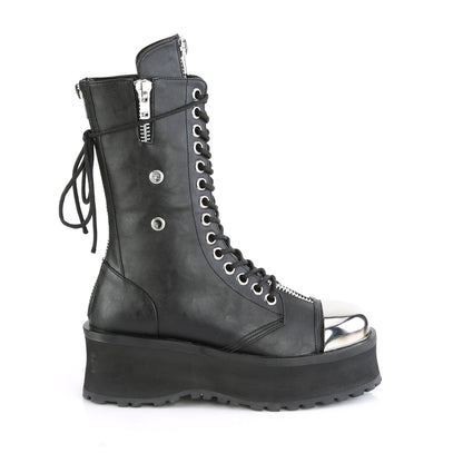DemoniaCult Stivali da uomo GRAVEDIGGER-14 pelle vegana BLK