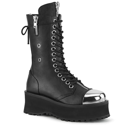 DemoniaCult Stivali da uomo GRAVEDIGGER-14 pelle vegana BLK