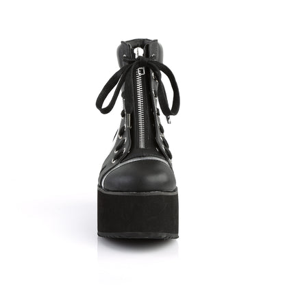 DemoniaCult Stivali alla caviglia femminile GRIP-102 blk vegan cuoio-clr ologramma TPU