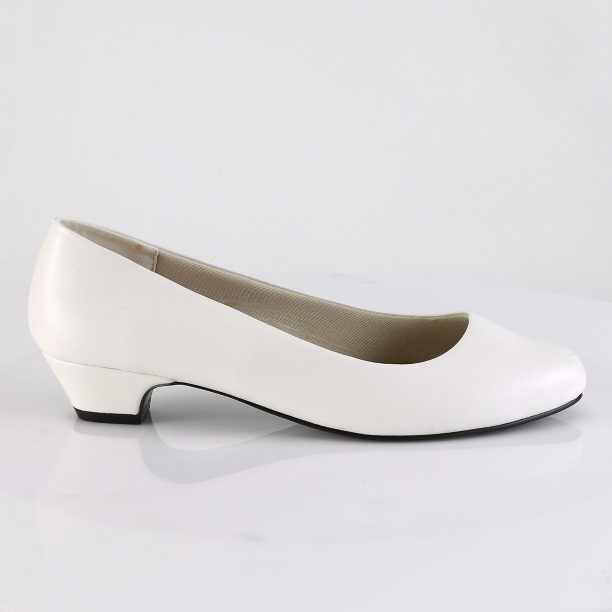 Pleaser Pink Label Womens Pumps GWEN-01 Wht Faux Leather