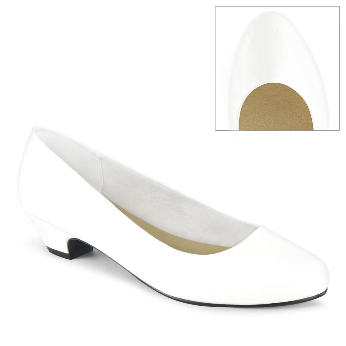 Pleaser Pink Label Pompe da donna GWEN-01 Wht in ecopelle