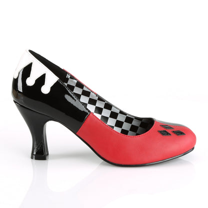 Funtasma Womens Pumps HARLEY-42 Blk Pat-Red-Wht Pu