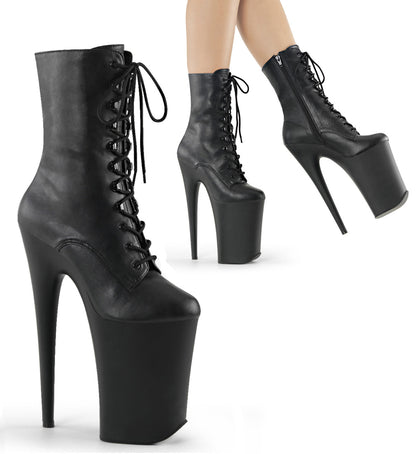 Pleaser Stivaletti da donna INFINITY-1020 Blk in ecopelle / BLK opaco
