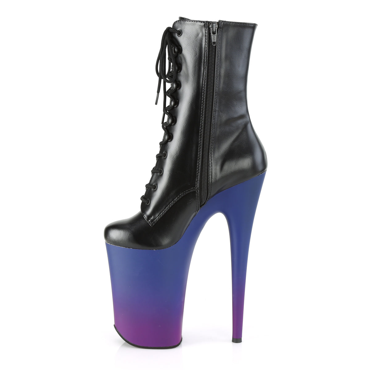 Pleaser Stivaletti da donna INFINITY-1020BP BLK in ecopelle / blu-viola ombre