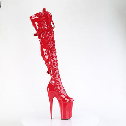 Pleaser Women's Platform Shoes INFINITY-3028 Red Str Pat/Red
