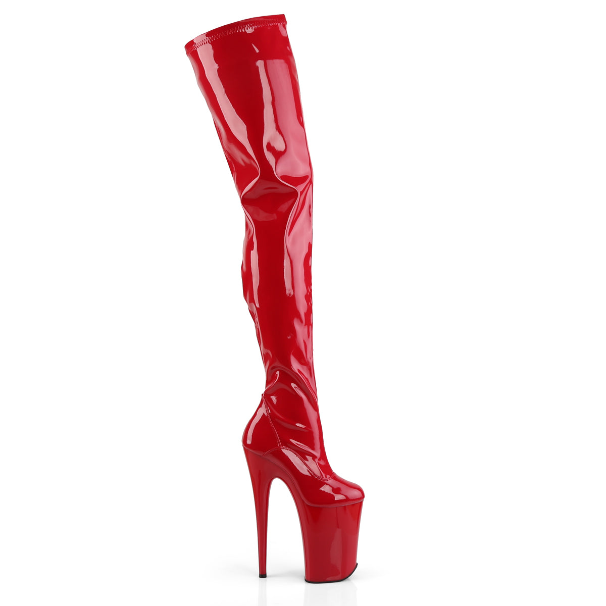 Pleaser Stivali da donna INFINITY-4000 RED STR PAT / RED