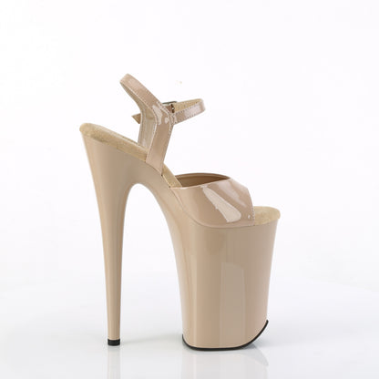 Pleaser Women's Platform Shoes INFINITY-909 Nude Pat/Nude
