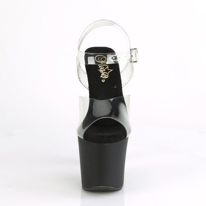 Pleaser Sandali da donna IRONGRIP-708 CLR / BLK matte-slv spazzolato