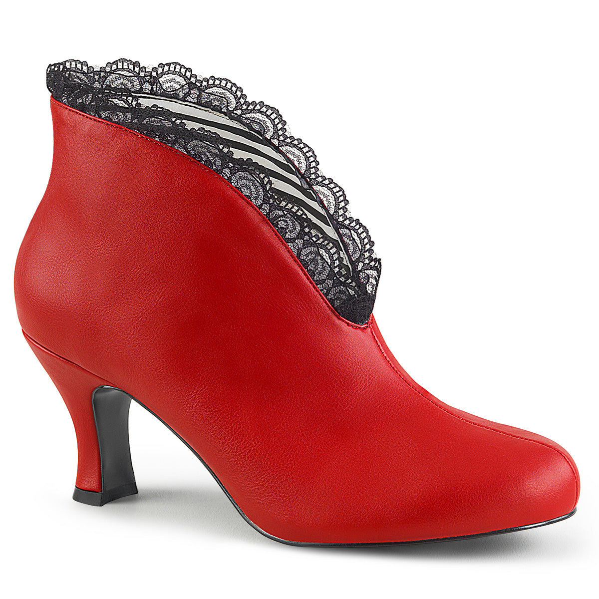 Pleaser Pink Label Pompe da donna JENNA-105 pizzo rosso-pelle ridacchia-pelle