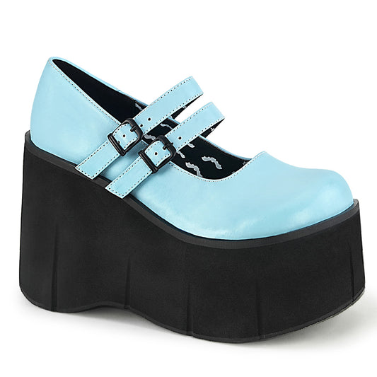 DemoniaCult Pompe da donna KERA-08 B. pelle vegana blu