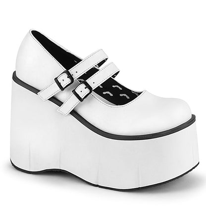 DemoniaCult Womens Pumps KERA-08 Wht Vegan Leather
