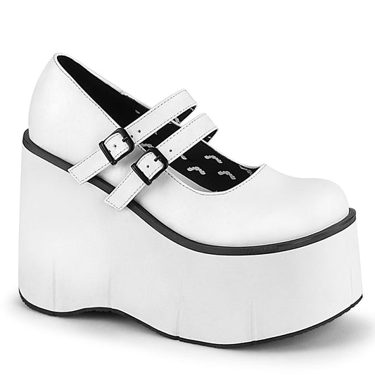 DemoniaCult Pompe da donna KERA-08 pelle vegana WHT