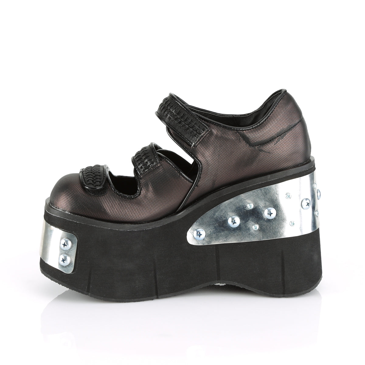 DemoniaCult Pompe da donna KERA-13 pelle vegana BLK-PEWTER