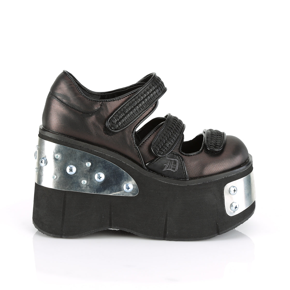 DemoniaCult Pompe da donna KERA-13 pelle vegana BLK-PEWTER