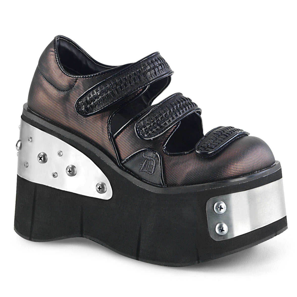 DemoniaCult Pompe da donna KERA-13 pelle vegana BLK-PEWTER