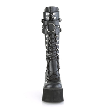 DemoniaCult Stivali da donna KERA-200 pelle vegana BLK