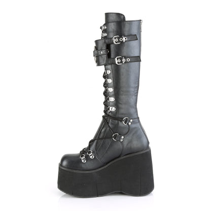 DemoniaCult Stivali da donna KERA-200 pelle vegana BLK