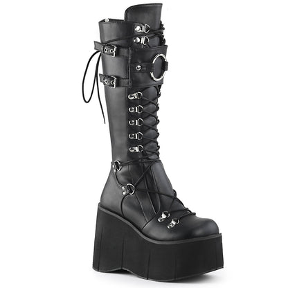 DemoniaCult Stivali da donna KERA-200 pelle vegana BLK