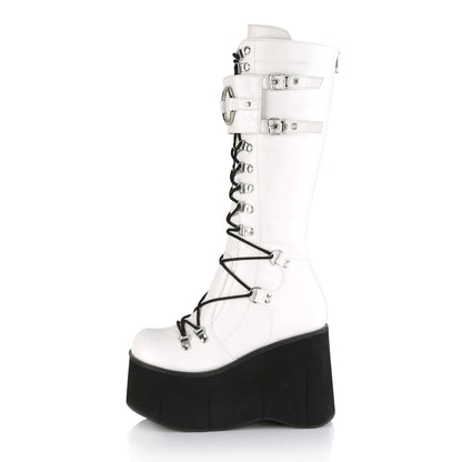 DemoniaCult Stivali da donna KERA-200 pelle vegana WHT