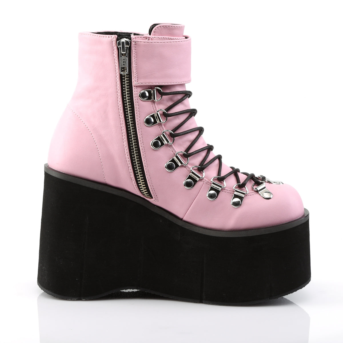 DemoniaCult Womens Ankle Boots KERA-21 B. Pink Vegan Leather