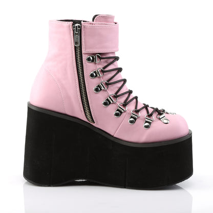 DemoniaCult Womens Ankle Boots KERA-21 B. Pink Vegan Leather