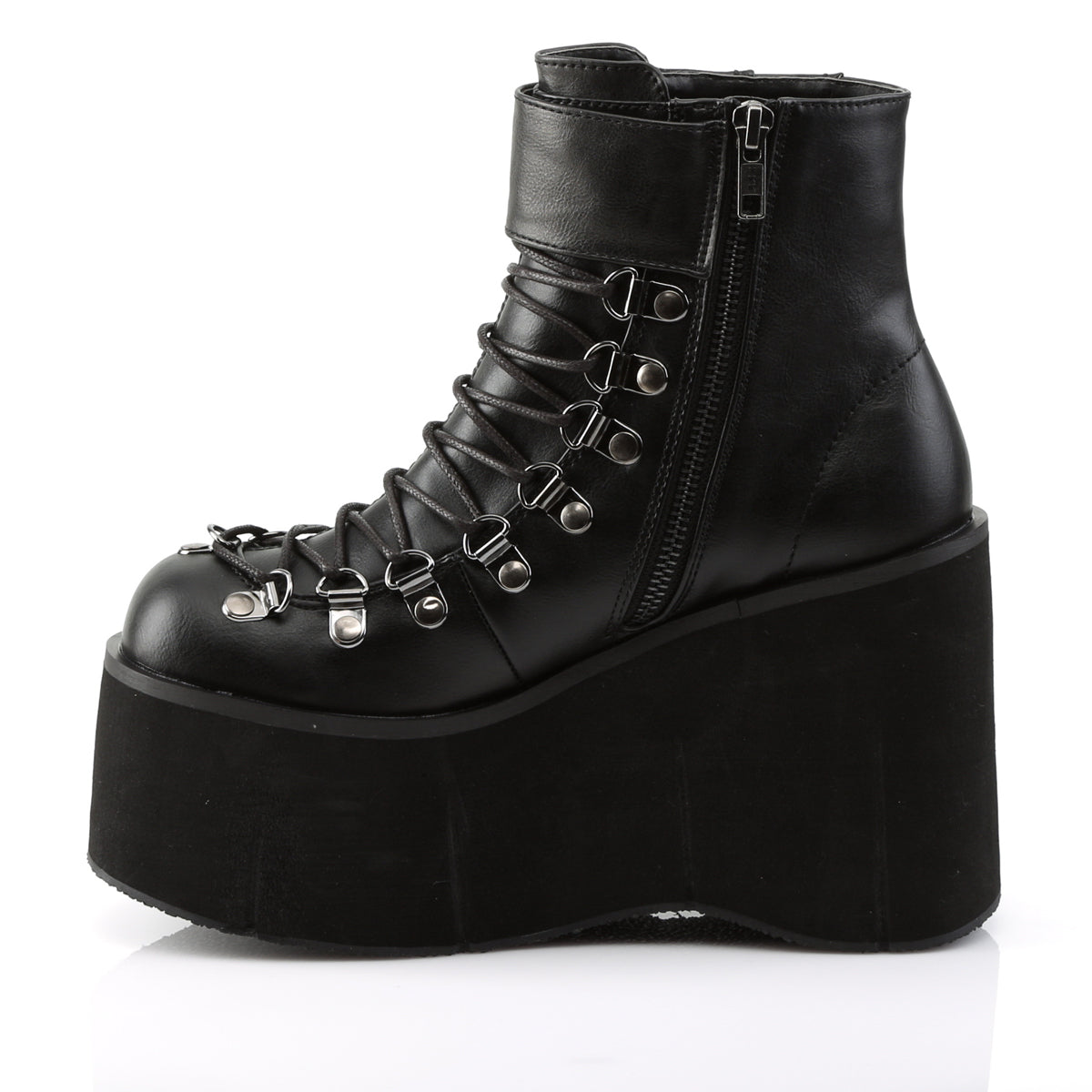 DemoniaCult Womens Ankle Boots KERA-21 Blk Vegan Leather