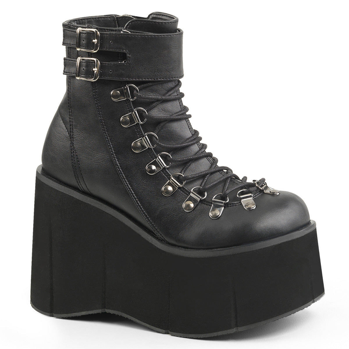 DemoniaCult Womens Ankle Boots KERA-21 Blk Vegan Leather