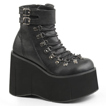 DemoniaCult Womens Ankle Boots KERA-21 Blk Vegan Leather