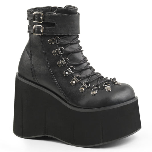 DemoniaCult Womens Ankle Boots KERA-21 Blk Vegan Leather