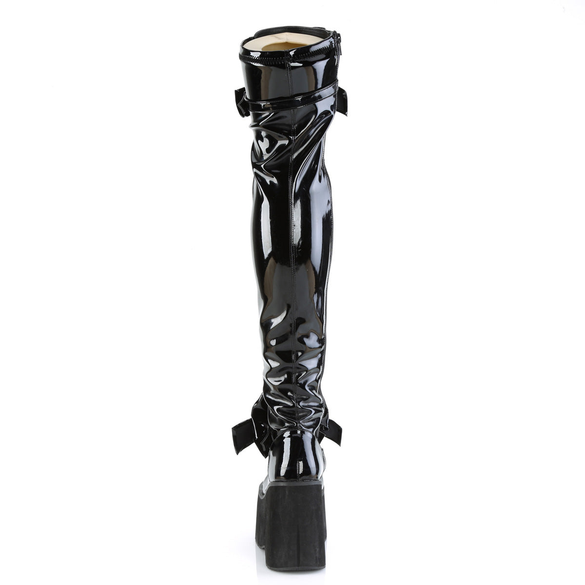 DemoniaCult Stivali da donna KERA-303 BLK Stretch Brevet