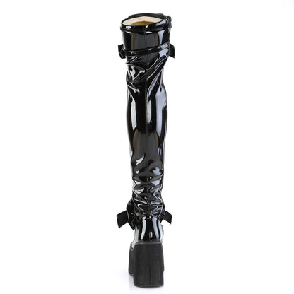 DemoniaCult Stivali da donna KERA-303 BLK Stretch Brevet